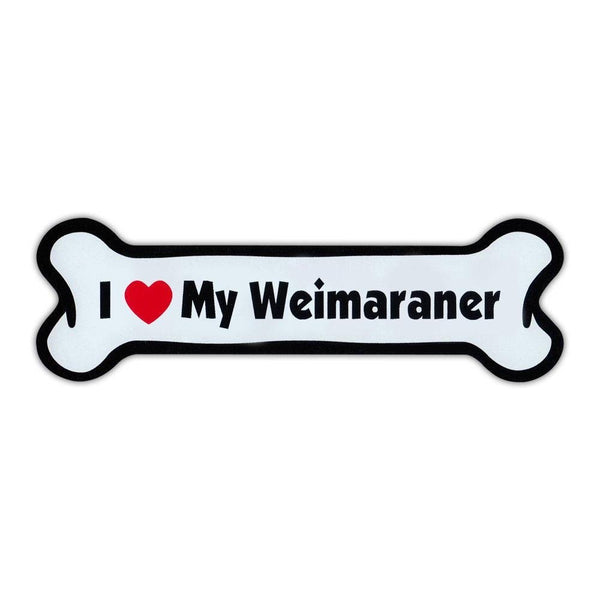 Dog Bone Magnet - I Love My Weimaraner (7" x 2")
