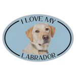 Oval Dog Magnet - I Love My Yellow Lab