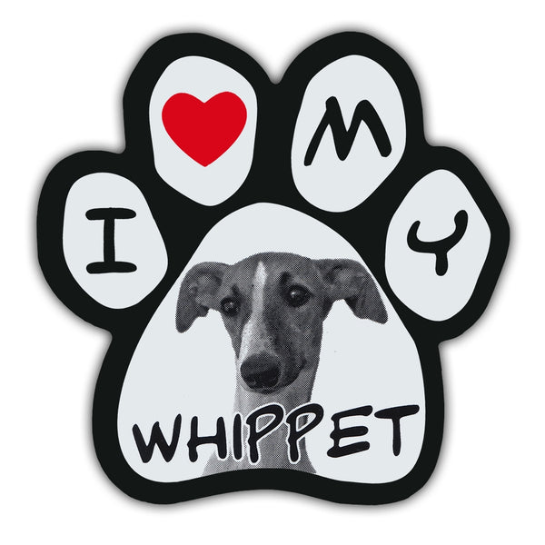 Picture Paw Magnet - I Love My Whippet