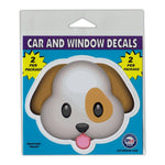 Window Decals (2-Pack) - Dog Face Emoji (4.25" x 3.75")