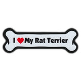 Dog Bone Magnet - I Love My Rat Terrier