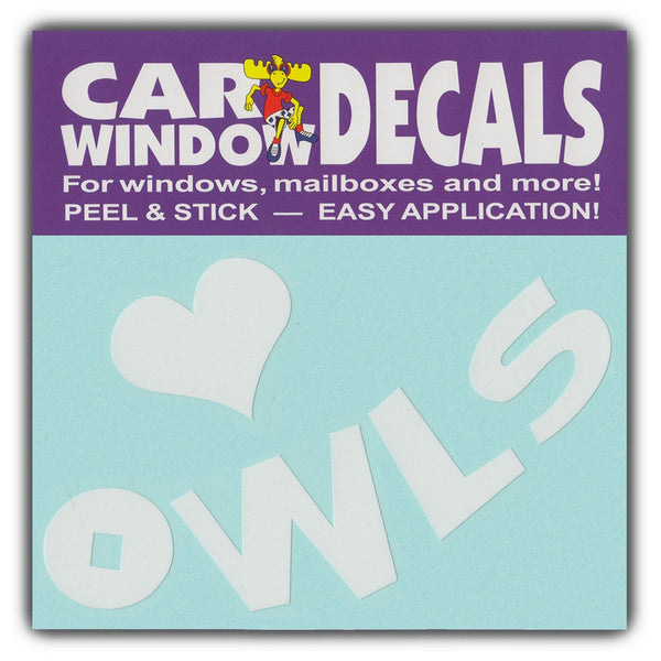 Window Decal - I Love Owls (4.5" Wide)