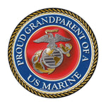 Round Magnet - Proud Grandparent of a Marine