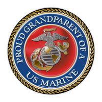 Round Magnet - Proud Grandparent of a Marine