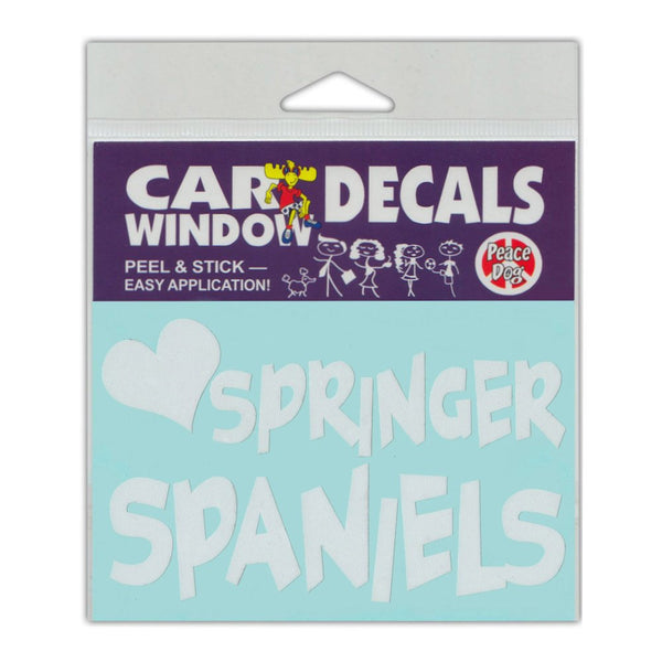 Window Decal - Love Springer Spaniels (4.5" x 3")