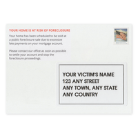 Prank Postcard (Fake Foreclosure Notice) - Ready To Mail