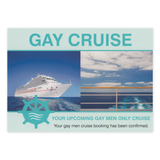 Gay Cruise prank postcard