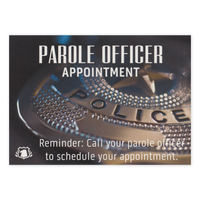 Parole Officer Appointment prank postcard front view